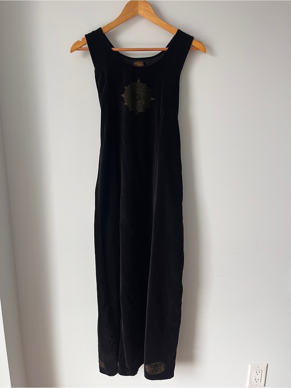 Black Velvet Maxi Dress | Festival Y2K | Size M | Celestial